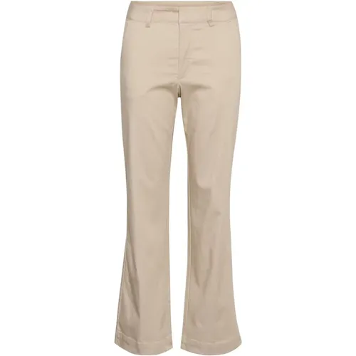 Flared Chino Pants in Feather Gray , female, Sizes: 3XL, 2XL, XL, L, M, S, XS - Kaffe - Modalova