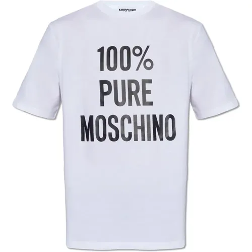 T-Shirts, male, , Size: S T-shirt with logo - Moschino - Modalova