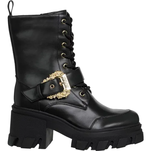 High Heel Lace-Up Zip Boots , female, Sizes: 4 UK - Versace Jeans Couture - Modalova