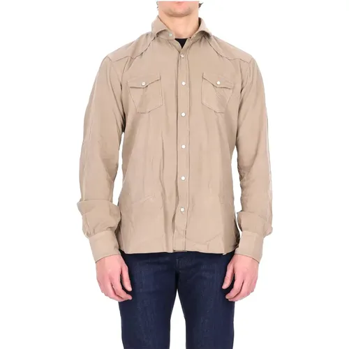 Casual Shirts, male, , Size: M Camicia in velluto duemila righe modello texano - Barba - Modalova