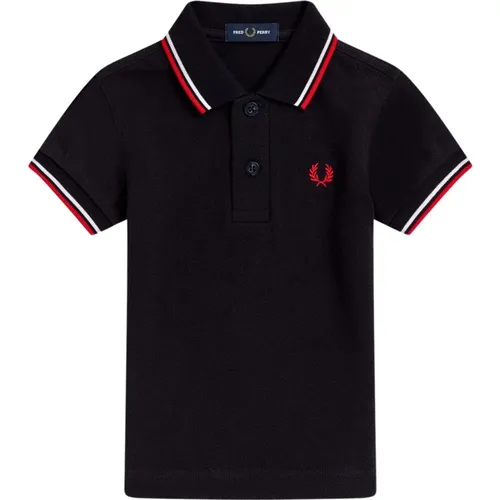 Polo Shirts, male, , Size: ONE SIZE Classic Two-Stripe Polo Shirt for Kids - Fred Perry - Modalova