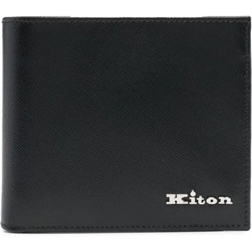 Grained Leather Bi-Fold Bag , male, Sizes: ONE SIZE - Kiton - Modalova