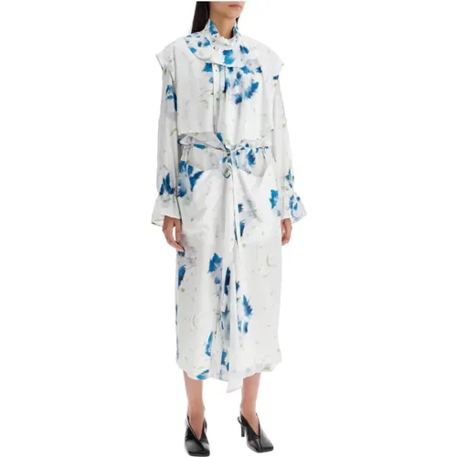 Printed Cape Dust Coat Dress Duster , female, Sizes: XS - Lemaire - Modalova