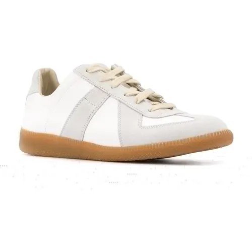 Weiße Ledersneaker mit Zahlenlogo , Damen, Größe: 41 EU - Maison Margiela - Modalova