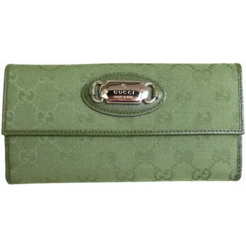 Pre-owned Wallets, female, , Size: ONE SIZE Pre-owned Canvas wallets - Gucci Vintage - Modalova