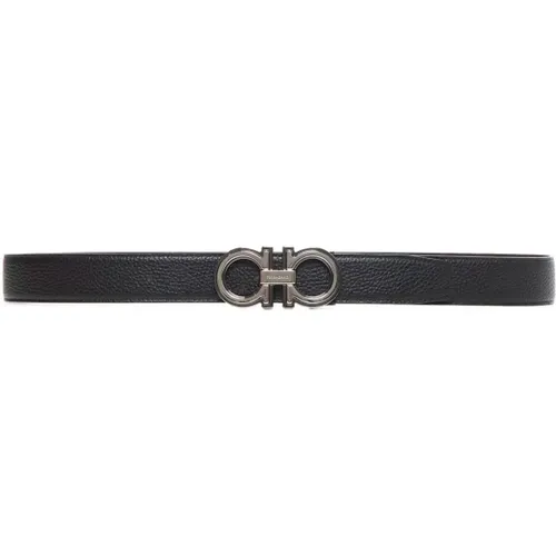 Belts, male, , Size: 110 CM Reversible Grained Leather Belt in /Brown - Salvatore Ferragamo - Modalova