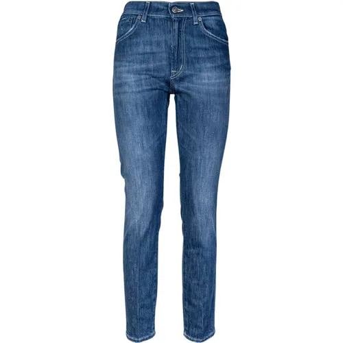 Damen 5-Pocket Jeans. Slim Fit, Reguläre Taille und Saum. Hergestellt in Italien. , Damen, Größe: W26 - Dondup - Modalova
