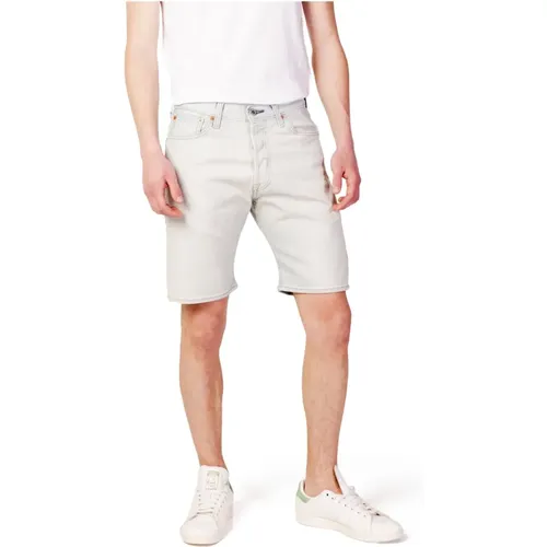 Levi's, Denim Shorts, male, , Size: W36 Plain Cotton Shorts with Zip and Button Fastening - Levis - Modalova