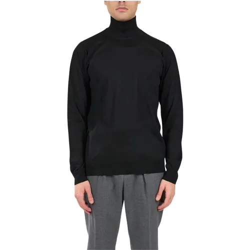 Turtlenecks, male, , Size: M Ribbed high neck sweater - Paolo Pecora - Modalova