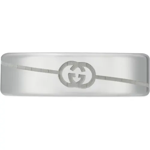 Rings, female, , Size: 59 MM Sterling Silver Ring with Interlocking G Logo - Gucci - Modalova