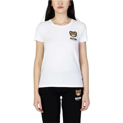 Weiße Damen T-Shirt , Damen, Größe: M - Moschino - Modalova