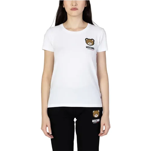 Weiße Damen T-Shirt , Damen, Größe: L - Moschino - Modalova