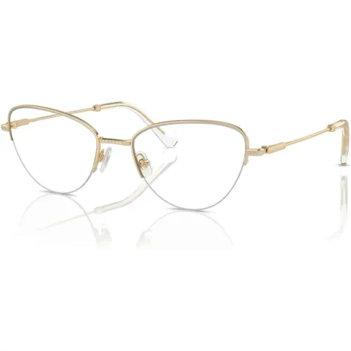 Glasses, unisex, , Size: 55 MM Elegant Eyewear Frames in Pale Gold - Swarovski - Modalova