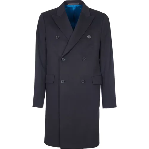 Double-Breasted Coats, male, , Size: 2XL Double-Breasted Wool Cashmere Coat - PS By Paul Smith - Modalova