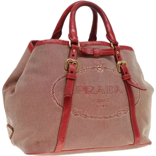 Pre-owned Tote Bags, female, , Size: ONE SIZE Pre-owned Canvas handbags - Prada Vintage - Modalova