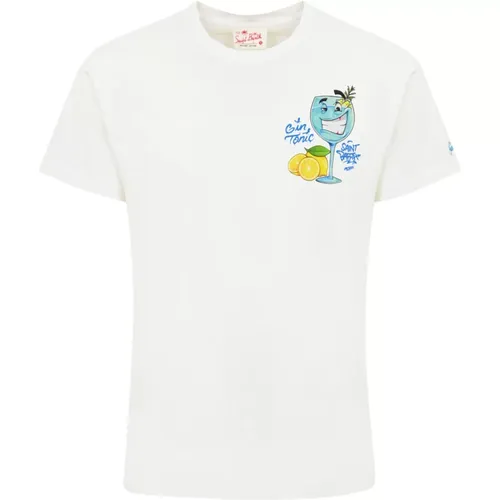 Gin Tonic Herzdruck T-shirt , Herren, Größe: S - MC2 Saint Barth - Modalova