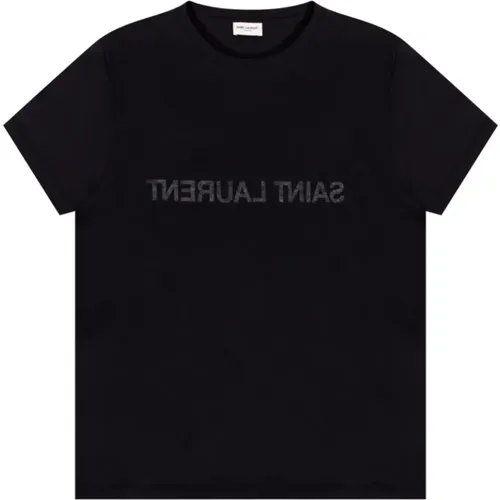 Reverse T-Shirt , male, Sizes: XL, S, L, M - Saint Laurent - Modalova