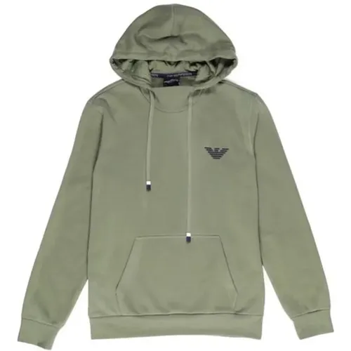 Hoodies, male, , Size: XS Cotton Blend Hoodie - Emporio Armani - Modalova