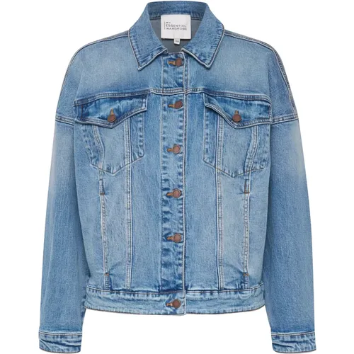 Light Retro Wash Denim Jacket , female, Sizes: S - My Essential Wardrobe - Modalova