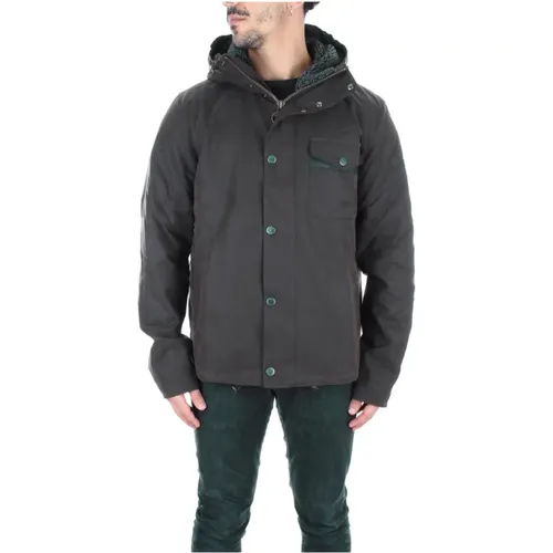 Grüner Mantel mit Kapuze und Logo , Herren, Größe: L - Barbour - Modalova