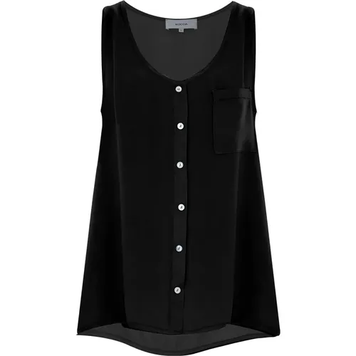 Sleeveless Tops, female, , Size: L Stylish Vest-Style Shirt with Pocket - Kocca - Modalova