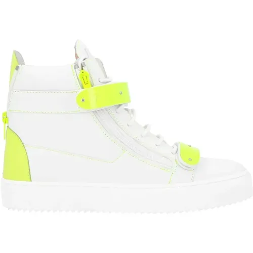 Sneakers, male, , Size: 12 US Leather Sneakers with Velcro Strap - giuseppe zanotti - Modalova