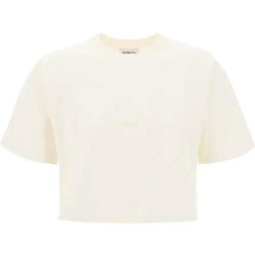 Debossed Logo Boxy T-shirt , Damen, Größe: S - Autry - Modalova