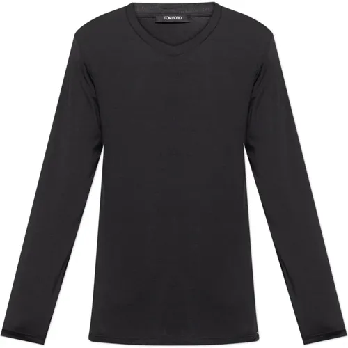 Long Sleeve Tops, male, , Size: XS Long sleeve T-shirt - Tom Ford - Modalova