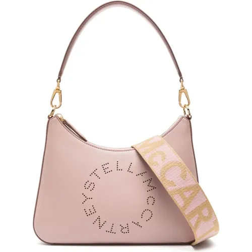 Mauve Faux Leather Shoulder Bag with Perforated Logo , female, Sizes: ONE SIZE - Stella Mccartney - Modalova