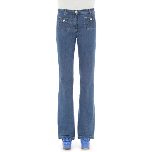 Retro Flared Jeans for Women , female, Sizes: L - Moschino - Modalova