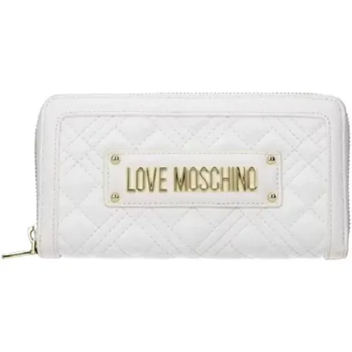 Wallets & Cardholders, female, , Size: ONE SIZE Quilted Wallet with Metal Logo - Love Moschino - Modalova