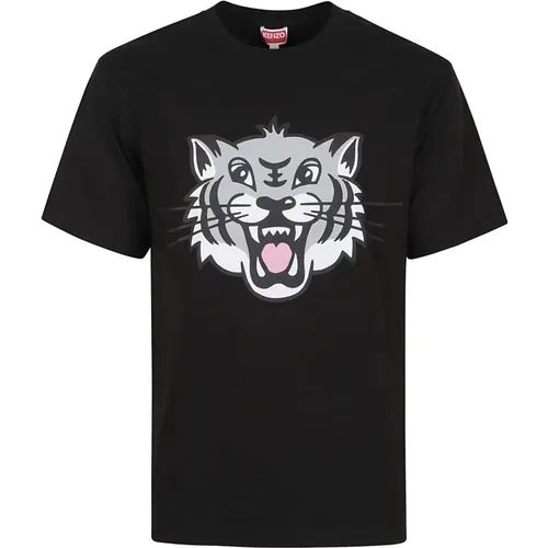 T-Shirts, male, , Size: XL Happy Tiger T-Shirt - Kenzo - Modalova