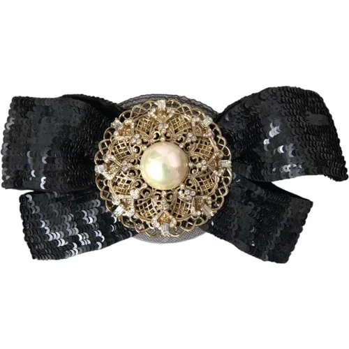 Hair Accessories, unisex, , Size: ONE SIZE Sequin Pearl Handmade Brooch Hairpin - Dolce & Gabbana - Modalova