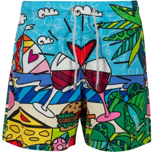 Gustavia Placed Print Swimwear , male, Sizes: M, L, XL, S - MC2 Saint Barth - Modalova