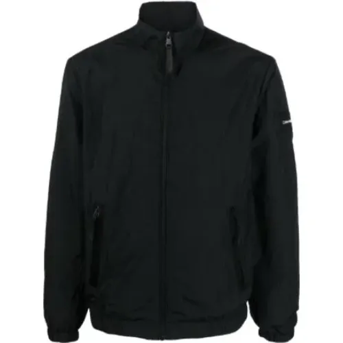 Gekräuseltes Nylon Schwarze Blouson Jacke , Herren, Größe: L - Calvin Klein - Modalova