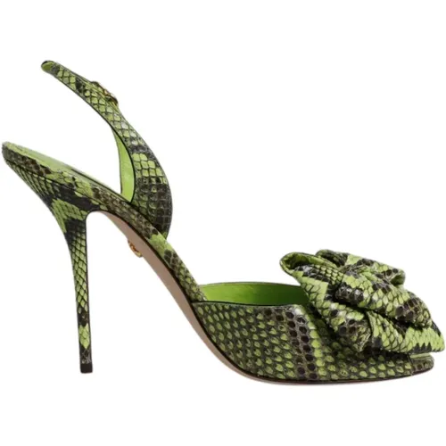 High Heel Sandals, female, , Size: 10 1/2 US Python Animal Print High Heel Sandals - Dolce & Gabbana - Modalova