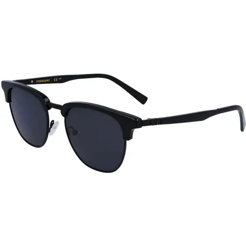 Sf307S Sunglasses in Black/Grey , male, Sizes: 53 MM - Salvatore Ferragamo - Modalova