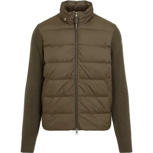 Green Wool Cardigan Aw24 , male, Sizes: M - Moncler - Modalova