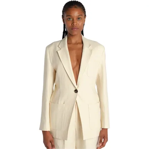 Linen Cotton Long Jacket , female, Sizes: 2XS - Vanessa Bruno - Modalova