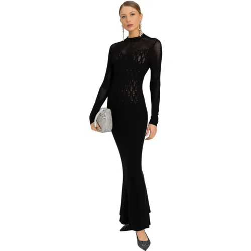 Schwarzes Bodycon Strickkleid , Damen, Größe: S - Twinset - Modalova