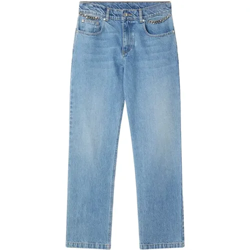Iconic Falabella Chain Mid Jeans , female, Sizes: W26, W27, W28, W29 - Stella Mccartney - Modalova