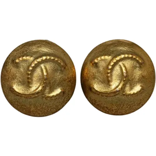 Pre-owned Jewellery, female, , Size: ONE SIZE Pre-owned Gold earrings - Chanel Vintage - Modalova