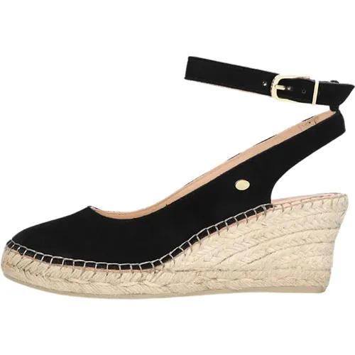 Schwarze Espadrilles mit Keilabsatz , Damen, Größe: 36 EU - Fred de la Bretoniere - Modalova