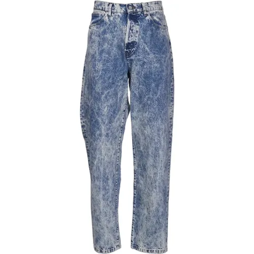 Straight Jeans, male, , Size: W32 Botan Loose Jeans with Mount Fuji Stitching - Kenzo - Modalova