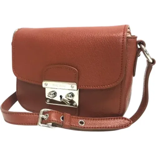 Pre-owned Cross Body Bags, female, , Size: ONE SIZE Pre-owned Leather shoulder-bags - Miu Miu Pre-owned - Modalova