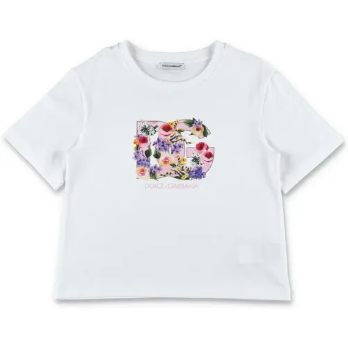 Garden Print T-Shirt für Mädchen - Dolce & Gabbana - Modalova