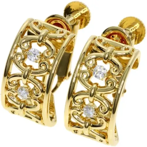 Pre-owned Jewellery, female, , Size: ONE SIZE Pre-owned Gold earrings - Celine Vintage - Modalova