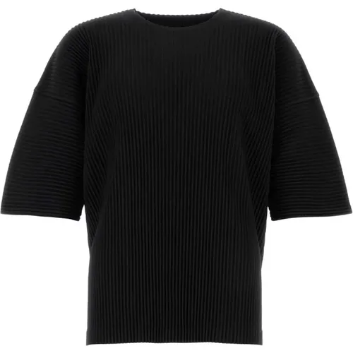 Stilvolles Schwarzes Polyester-T-Shirt , Herren, Größe: M - Issey Miyake - Modalova