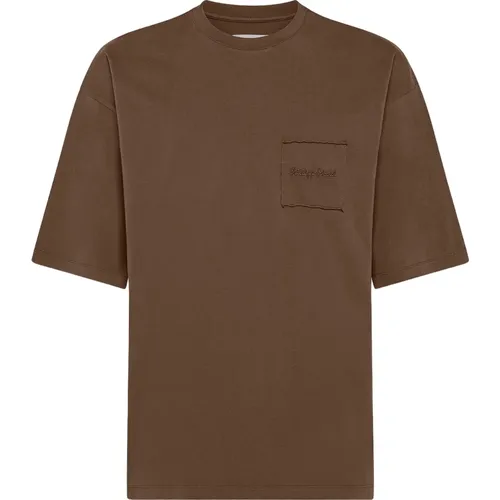 Maurice Essence T-Shirt in Walnussbraun , Herren, Größe: XL - Philippe Model - Modalova