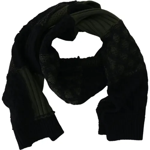 Winter Scarves, unisex, , Size: ONE SIZE Elegant Wool Scarf in & Green - Dolce & Gabbana - Modalova